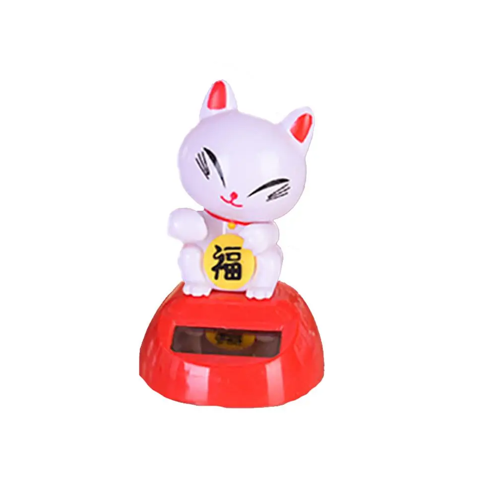 

Power Home Decor Car Ornament Figurine Statue Solar Shaking Head Swing Dancing Lucky Cat Figure Lucky Cat Model