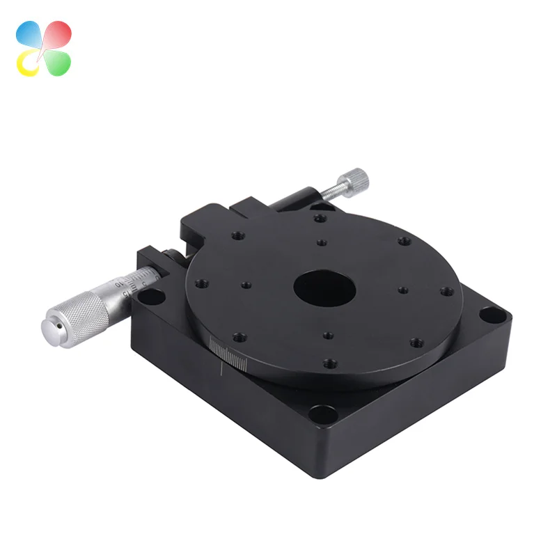 C&K Precise Positioning 60mm Rotary Stage Black Anodizing Micrometer Table Manual Rotation Stage for Optical Vision Inspection