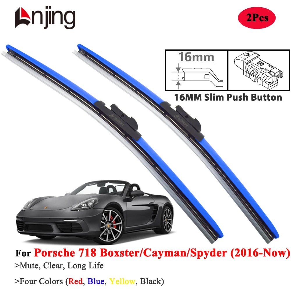 

LNJING Colorful Wiper Blades For Porsche 718 Cayman Boxster Spyder 982 2016-Now