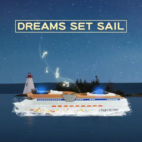 Kryssningsfartygsmodellleksak Oceanångare Båtleksak med ljus och ljud för barn Småbarn Pojkar Flickor Vuxna Födelsedag Barnens dag 10 best sales leksakskryssningsfartyg - №3