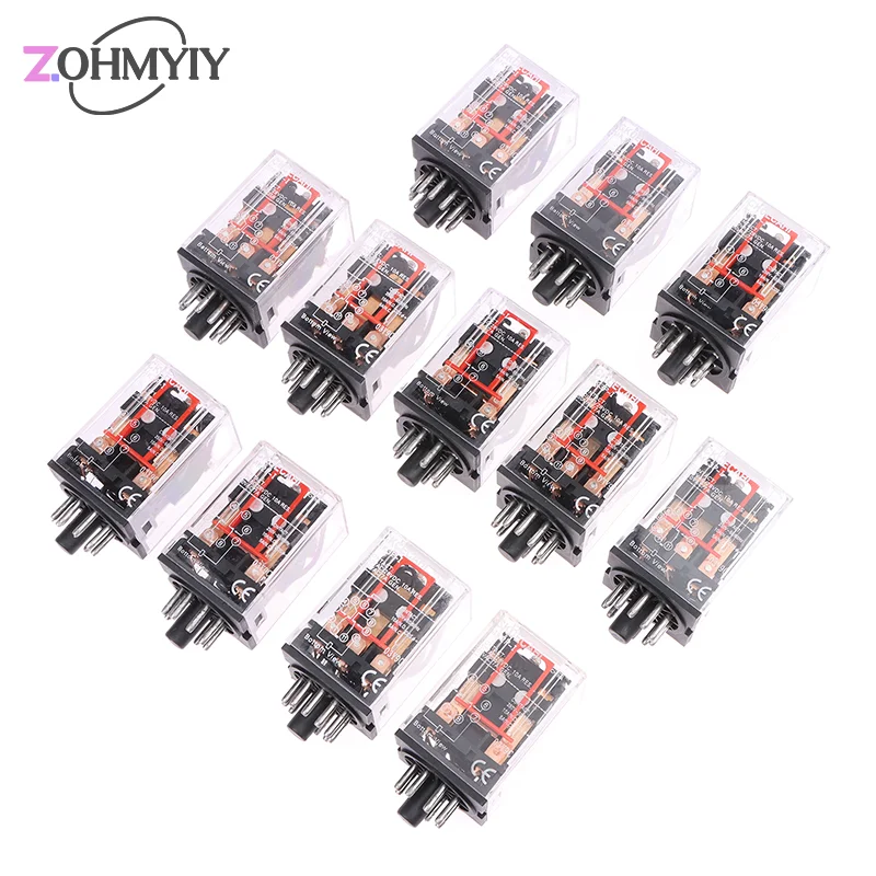 MK2P-1 MK-3P-1New Plug In Relay 8Pin 11Pin Fits AC 380V 220V 110V DC12V 24V Coil With Socket Base