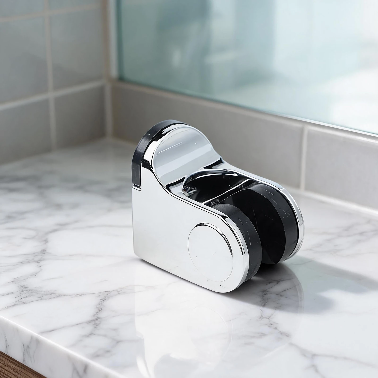 Wall Mounted Adjustable Shower Head Holder for Handheld Showers with Suction Base ABS Material Brushed Finish Design