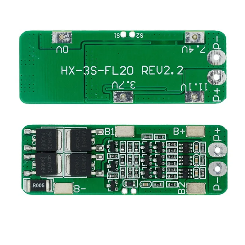 AC57-10 قطعة بطارية ليثيوم 18650 شاحن PCB BMS لوح حماية 3S 20A لمحرك الحفر 12.6 فولت وحدة خلية ليثيوم