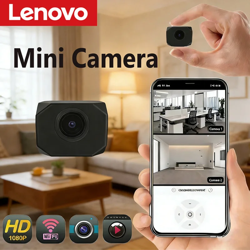 Lenovo 1080P HD Mini-Kamera WLAN IP AP Fernüberwachung Leichtgewichtiger Tragbarer Camcorder Smart Home Überwachungs-Sicherheitskamera