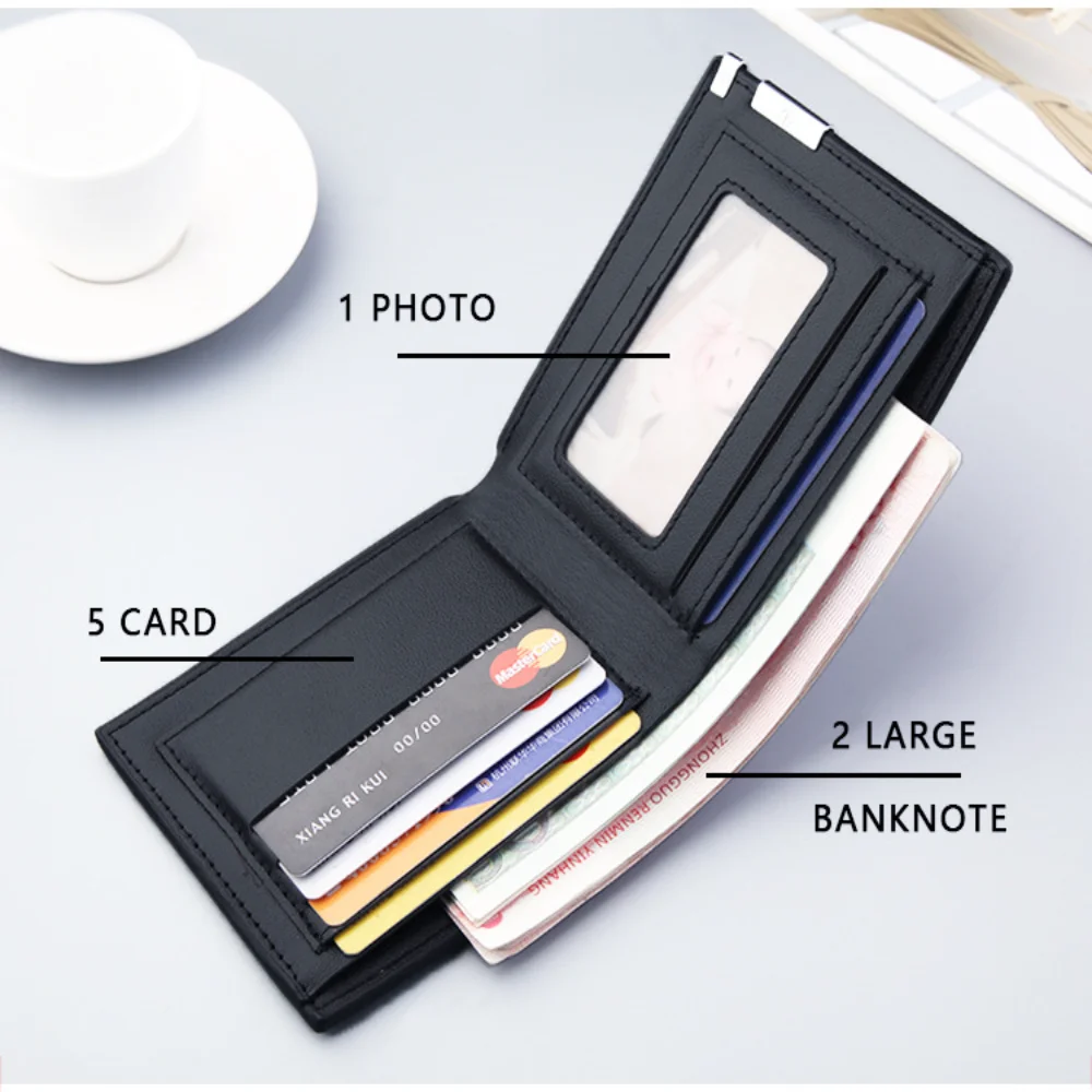 Super Slim Soft Wallet PU Leather Mini Credit Card Wallet Purse Card Holders Photo Holder Men Wallet Thin Small Short Wallets