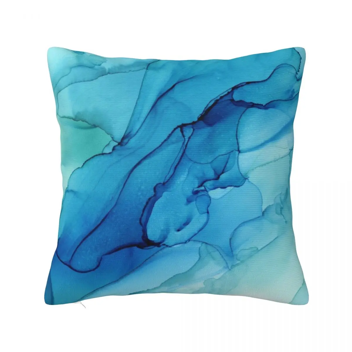 

Blue Emerald Water Ombre Abstract Ink Throw Pillow Marble Cushion Cover pillowcases for sofa cushions ornamental pillows