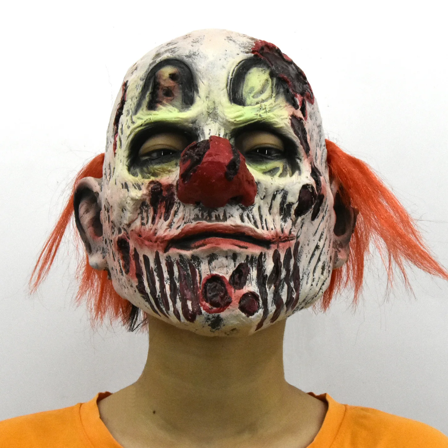 Masque de Clown crâne de Zombie Cosplay horreur diable Joker tueur casque en Latex Halloween carnaval pourim fête crâne de sabot tête en Latex