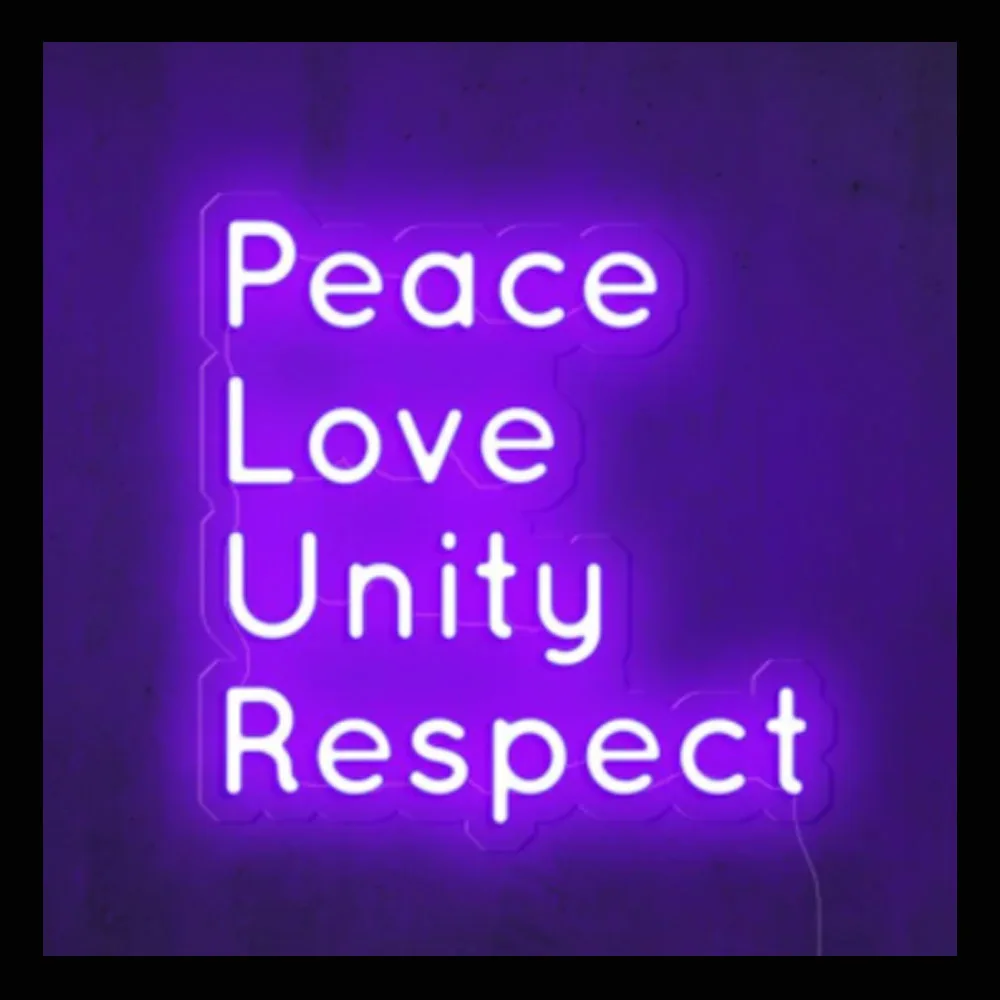 

Peace Love Unity Respect PCRs Custom Handmade Real Glass Tube Store Bar Shop Advertise Wall Decor Display Neon Sign Light 14X17"