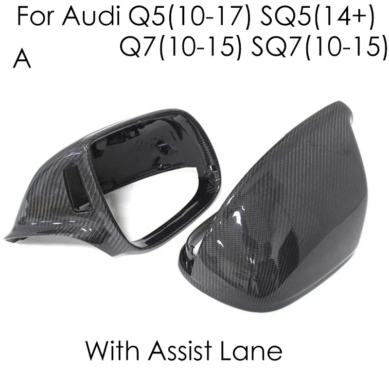 Real Carbon Fiber Voor 2009-2022 Audi Q5 SQ5 Q7 SQ7 Q5 Q7 Auto Achteruitrijcamera Zijspiegel Covers Vervanging stijl Beschermende Overlays