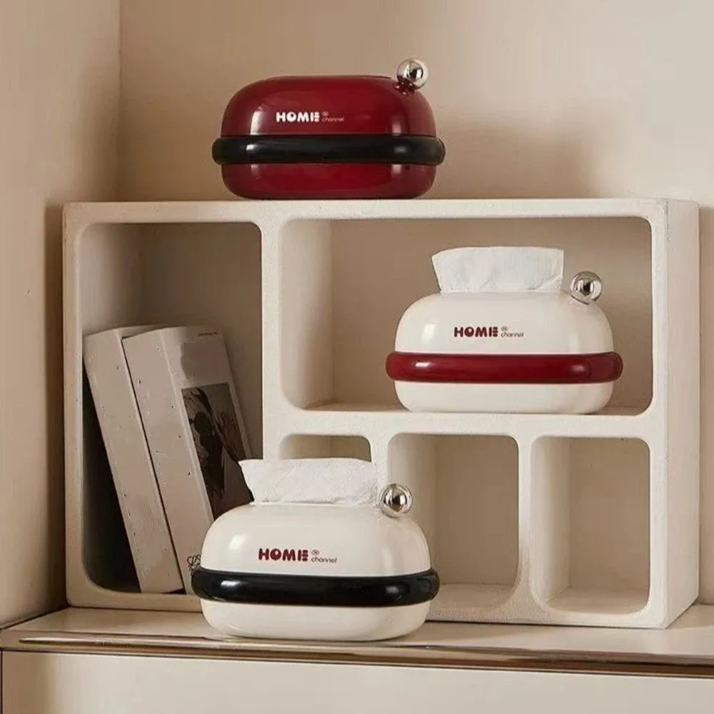 

Decorative Dopamine Magnetic Tissue Box Large Capacity Plastic Napkin Box Built in Springs Durable Paper Box Desktop