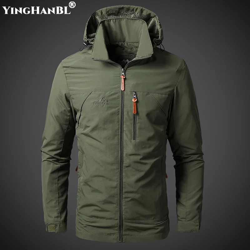 

Men's Jackets Waterproof Military Hooded Jacket Windbreaker Outdoor Camping Sports Elastic Coat Male Clothing Thin Overcoat