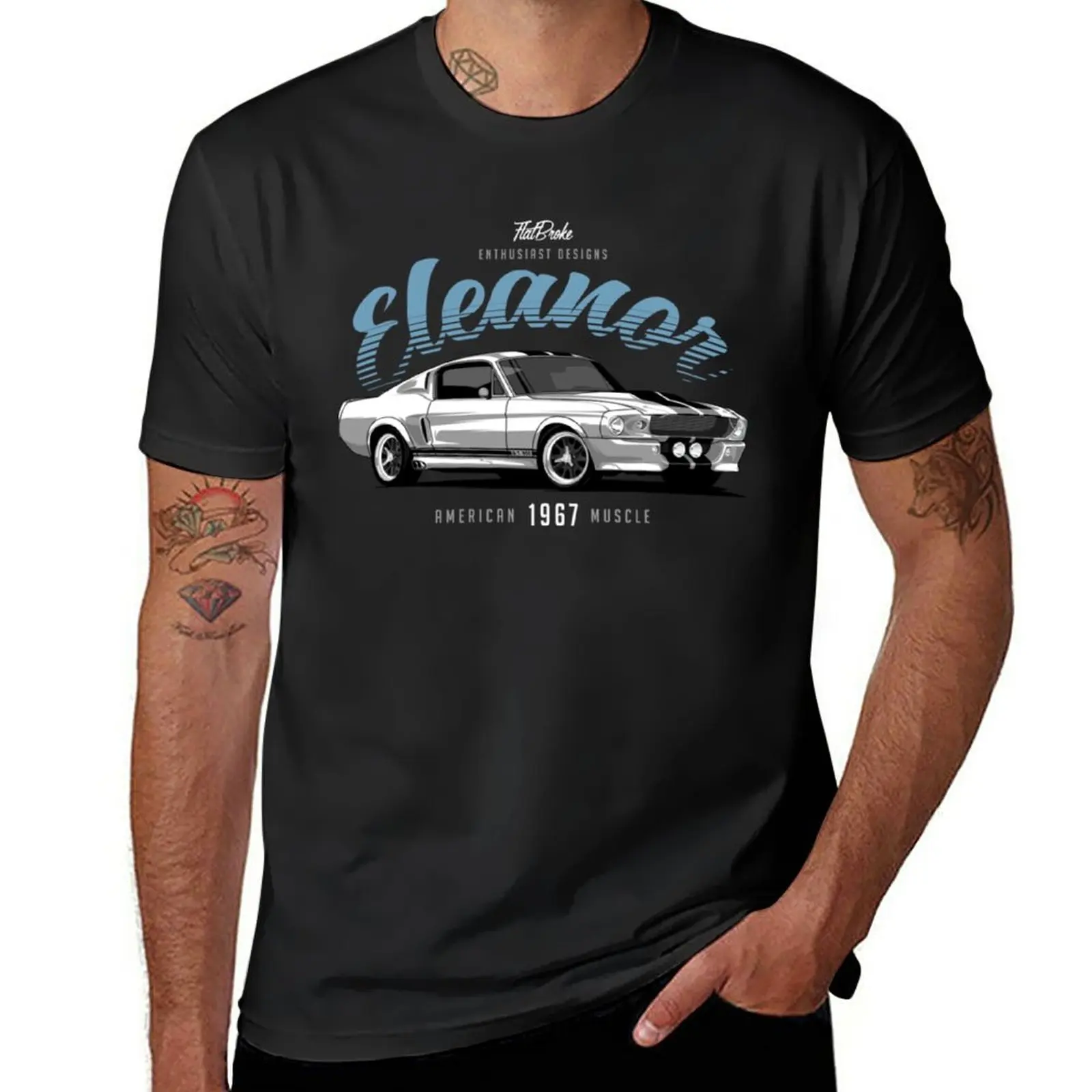 

New 1967 Mustang Fastback - Eleanor T-Shirt anime blank t shirts t shirt for men