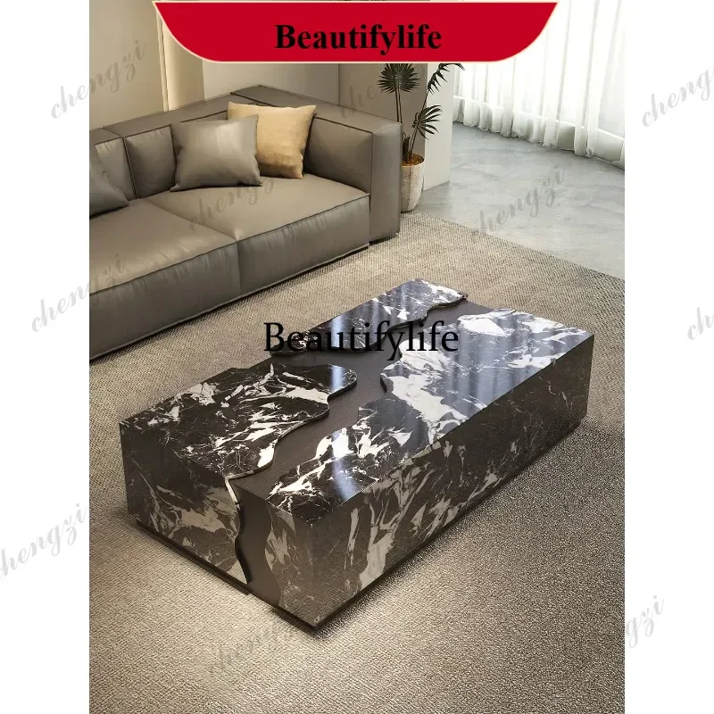 Marble coffee table rectangular light luxury modern living room home high-end coffee table d178