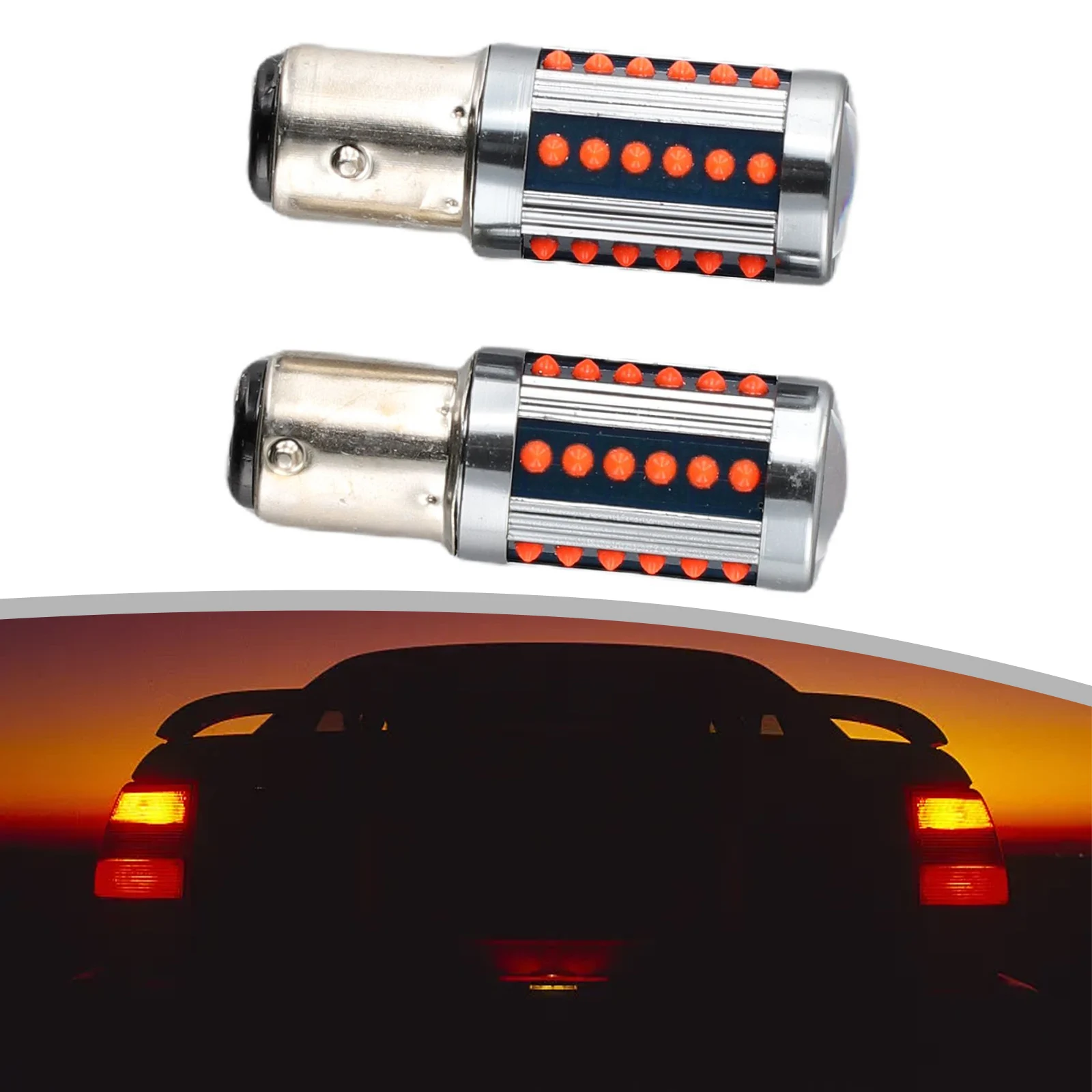 2× 1157 LED Light Bulb Accessory Hot Tail Lamp 2pcs Set High Brightness Super Bright Aluminum BAY15D Brake Light