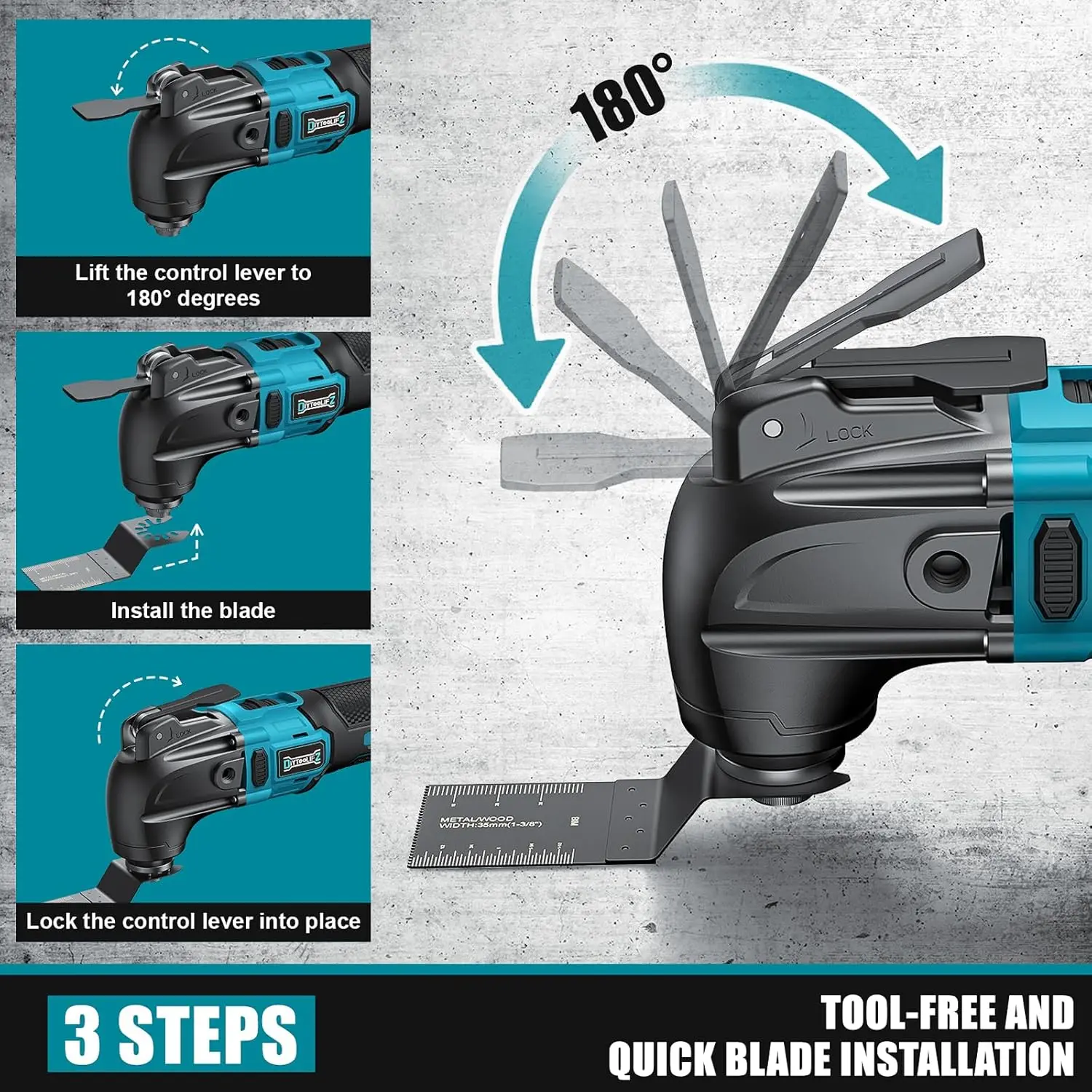 Ferramenta oscilante sem fio para bateria makita de 18v, 6 ferramentas de motor sem escova de velocidade variável, kit multiferramentas oscilante para corte