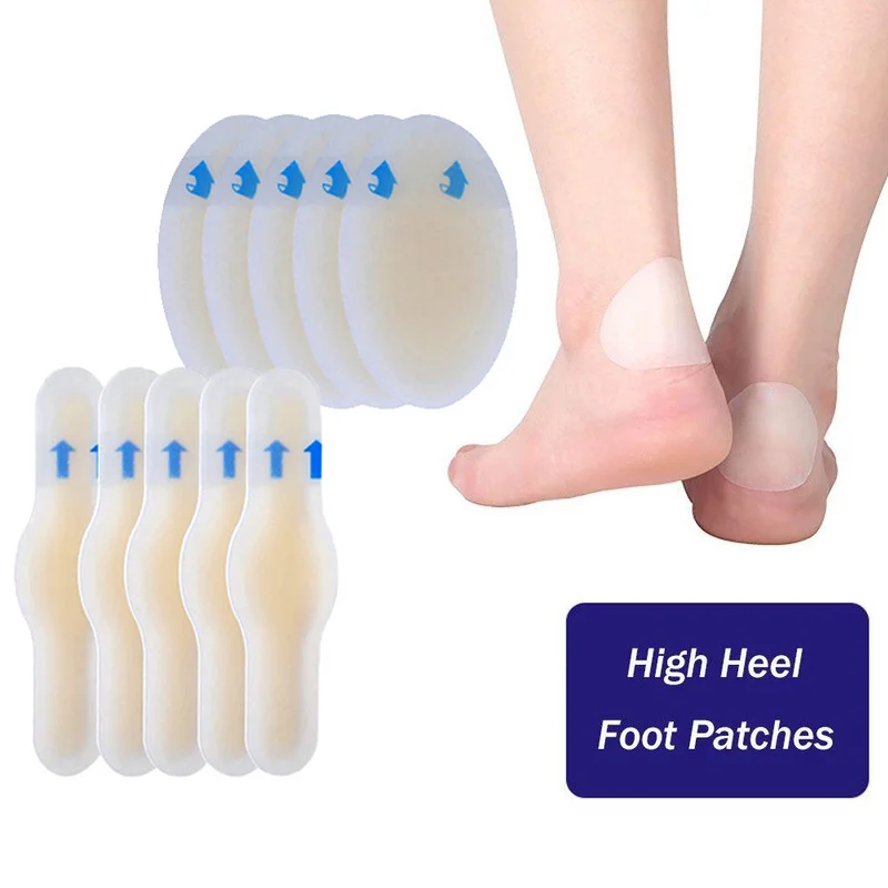 Almohadillas de Gel para el talón de los pies, almohadillas hidrocoloides suaves para ampollas, callos, callos, alivio de la fricción, parche autoadhesivo para el cuidado del dolor, 5 piezas