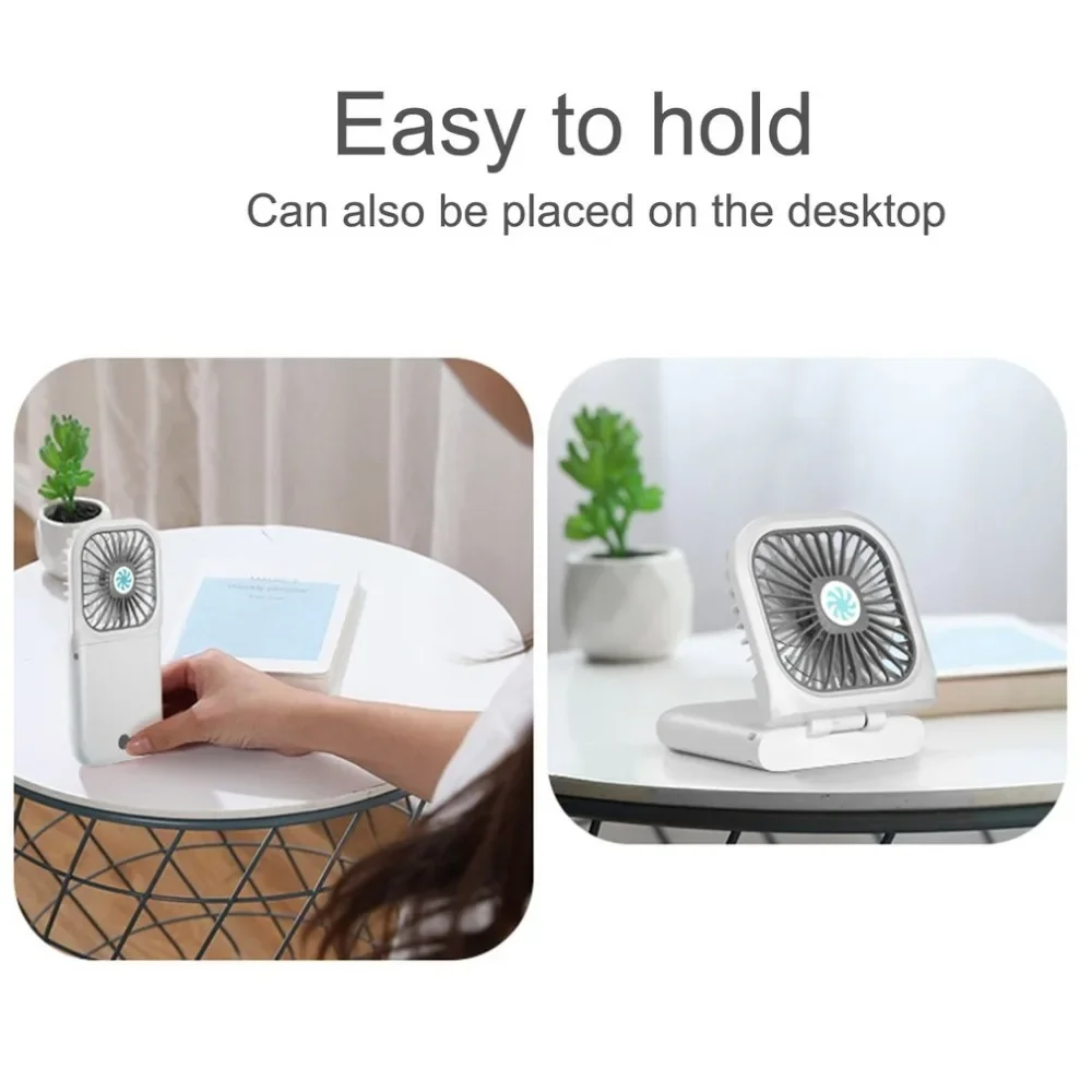 iHoven Portable Mini Fan USB Rechargeable Power Bank Handheld Desk Adjustable Air Cooler Office Outdoor Travel Mini fan handheld