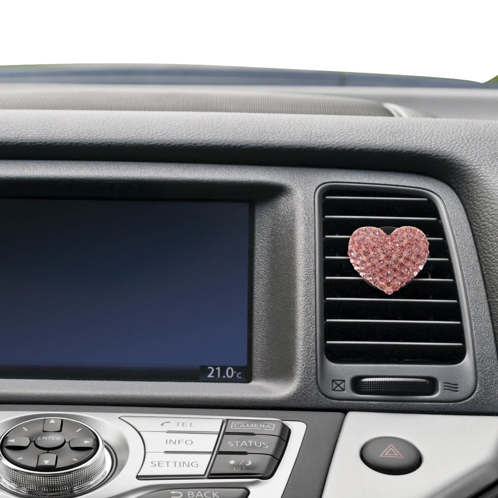

2pcs Aromatherapy Car Outlet Clips Pink Heart-shaped Car Air Vent Fragrance Diffuser Cute Interior Decor for Women