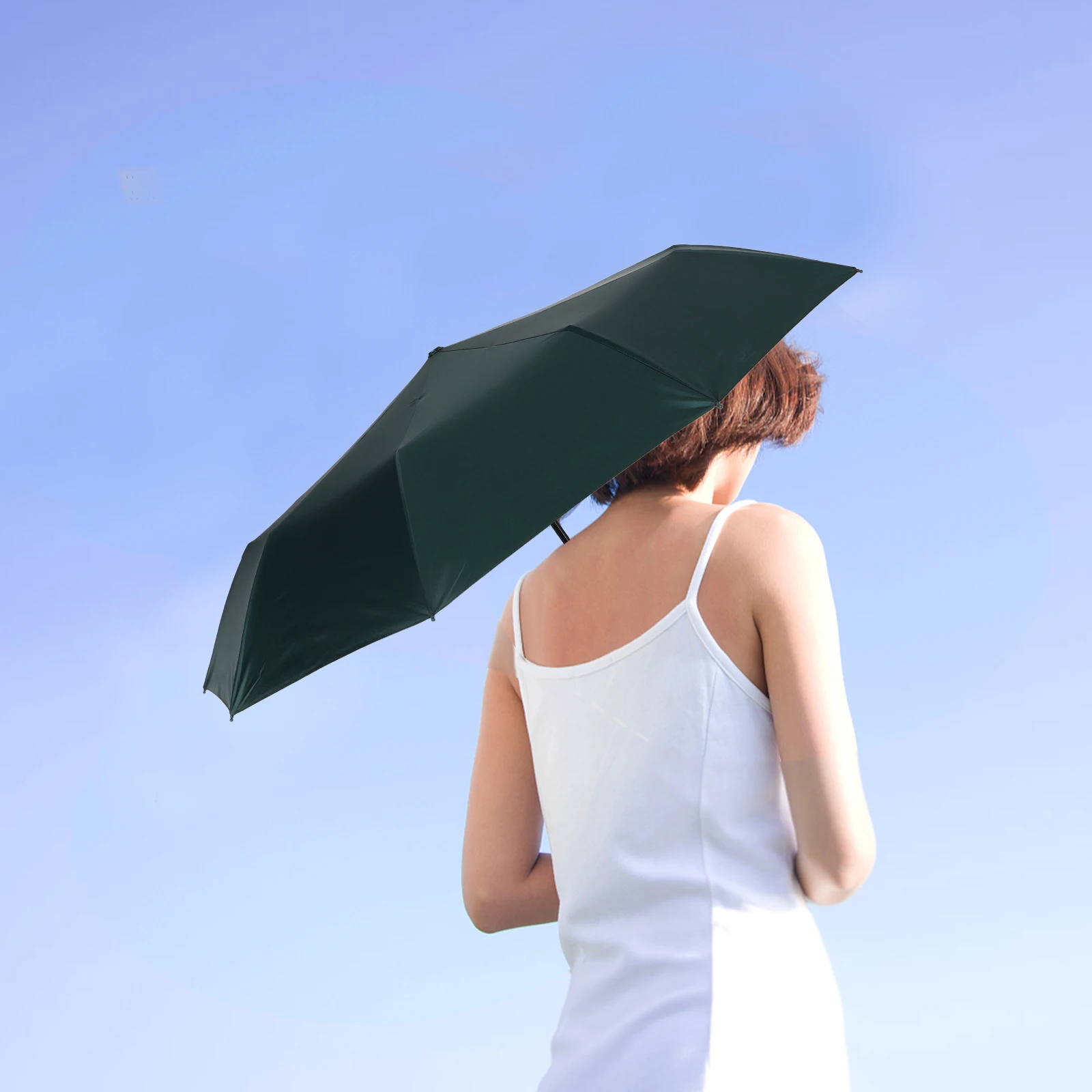 

Folding Umbrella Compact Lightweight Portable Rain Sun Uv Travel Umbrella Outdoor Women Men Small Foldable Transparent Heart