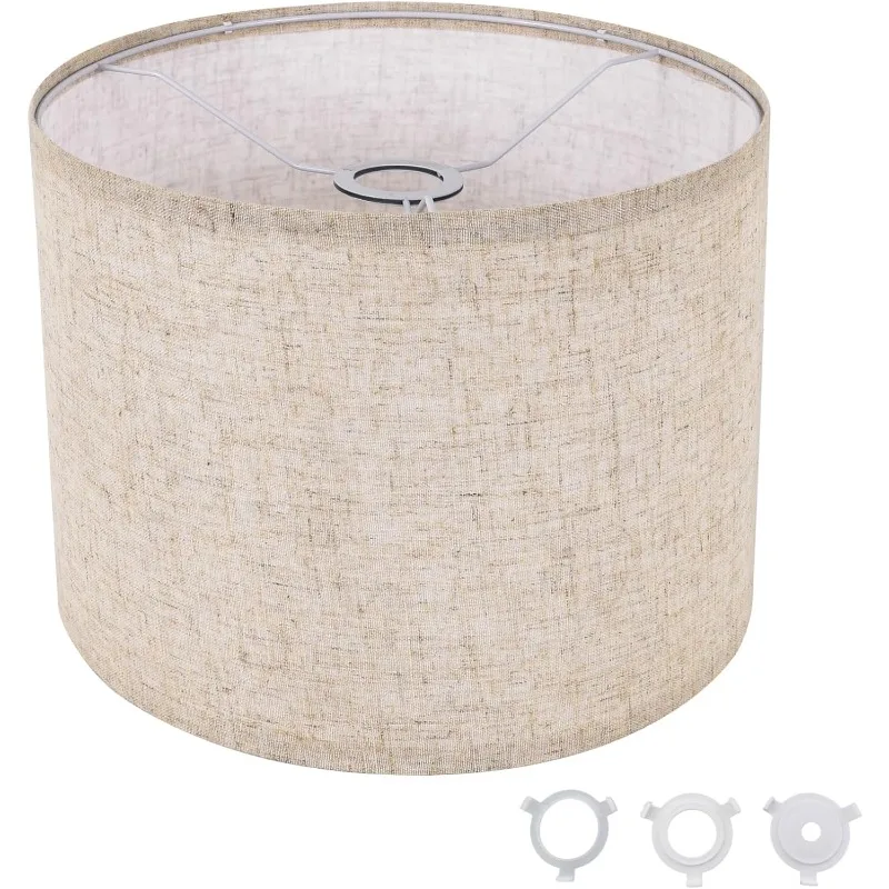 

Small Lamp Shade, Beige Drum Lampshade 8.7''Top X 8.7'' Bottom X 7.9'' High, Replacement Lamp Shade Natural Linen Hand Crafted f