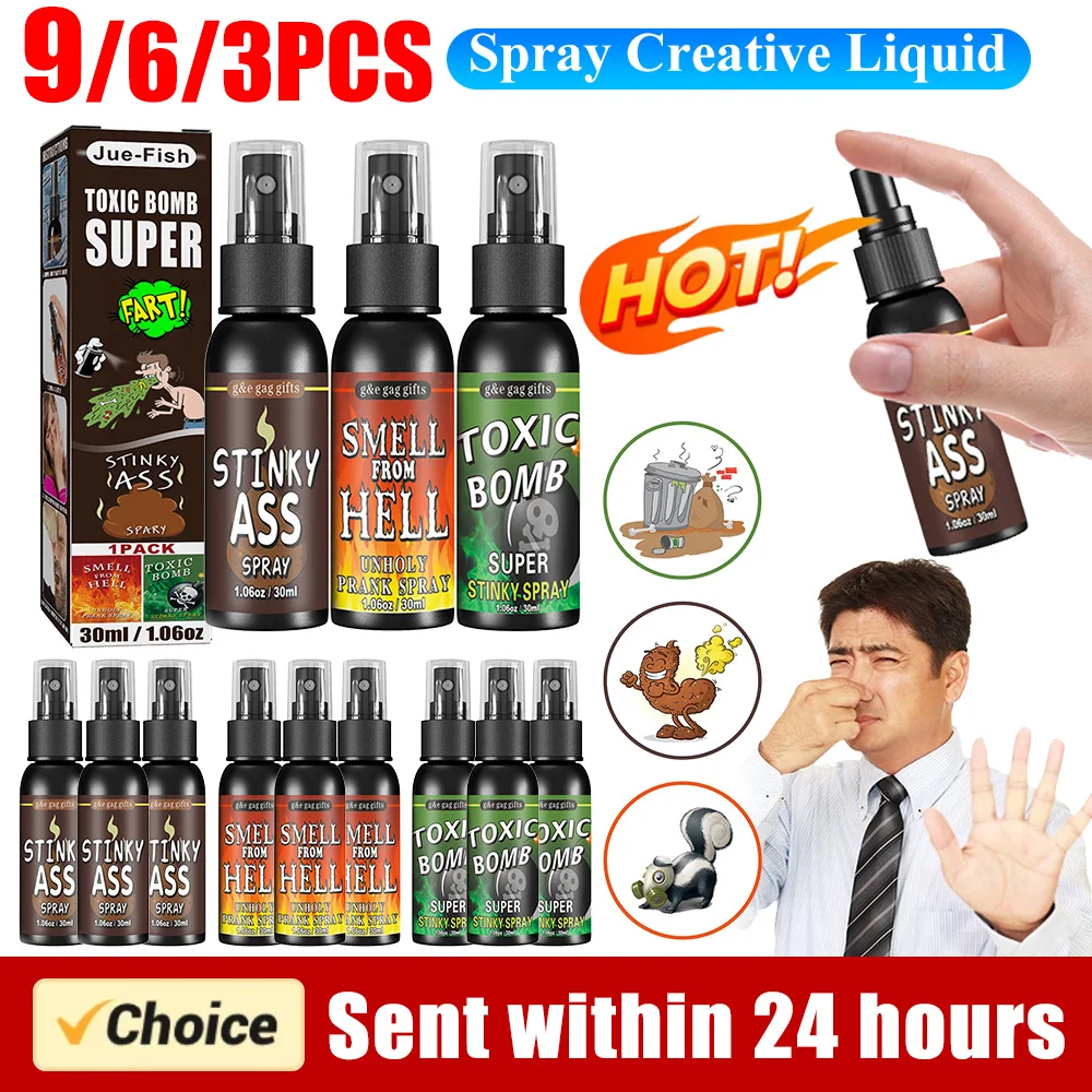 30ml Poop Spray Creative Liquid Fart Gag Prank Joke Spray Funny Halloween Toy Stink Bomb Extra Strong Smelly Stinky Gas Spray