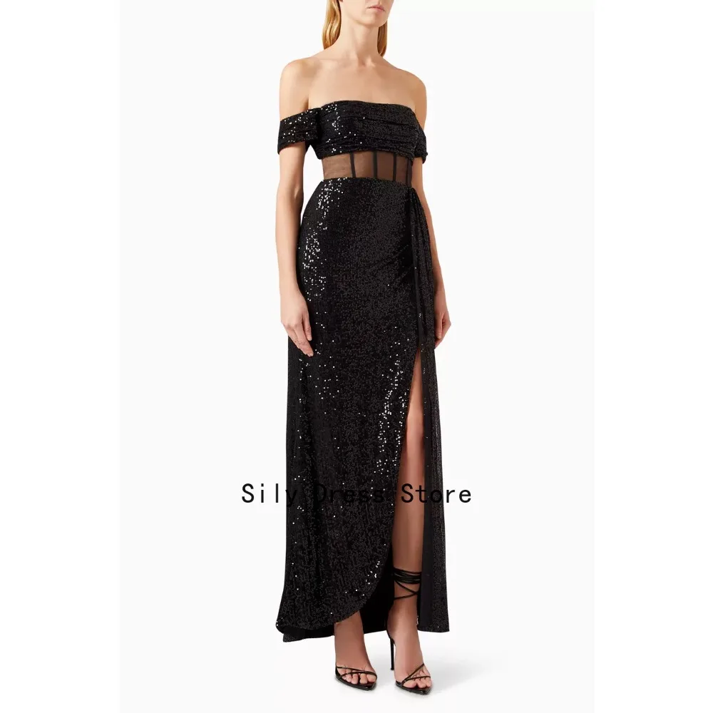 

Customized Illusion Waist Evening Dresses Off Shoulder Luxury Party Dress Elegant Modern Prom Cocktail Gowns for Women 2026