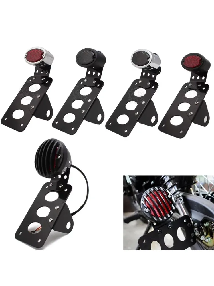 Support de plaque d'immatriculation universel pour feu stop arrière LED de moto, 3/4 pouces, adapté à Harley Bobber Honda VLX STEED 400 600 Yamaha XVS