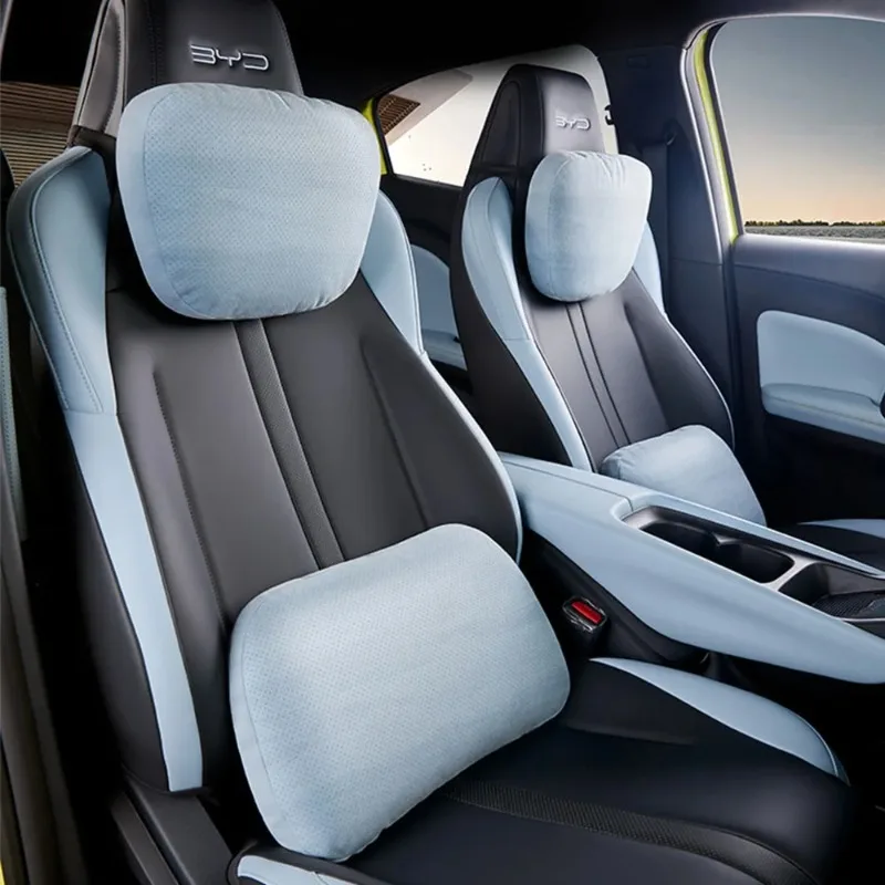 For BYD Seagull Dolphin Mini Surf Headrest Lumbar Support Interior Accessories Seat Headrest Neck Protection 100% Velvet Cotton