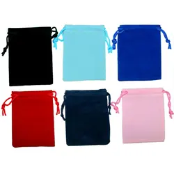 100PCS/batch velvet dust bag multi-color gift bag, used for packaging jewelry bracelets, watch straps, drawstring cotton 10x12cm