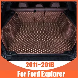 Auto Full Coverage Trunk Mat For Ford Explorer 2011-2018 17 16 15 14 13 12 Car Boot Cover Pad Interior Protector Accessories