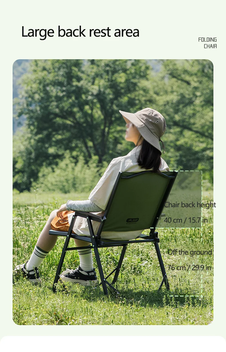 BISINNA Outdoor Klappbarer Campingstuhl Tragbarer Lounge-Kit-Stuhl Picknick Strand Wandern Trekking – Detail 6