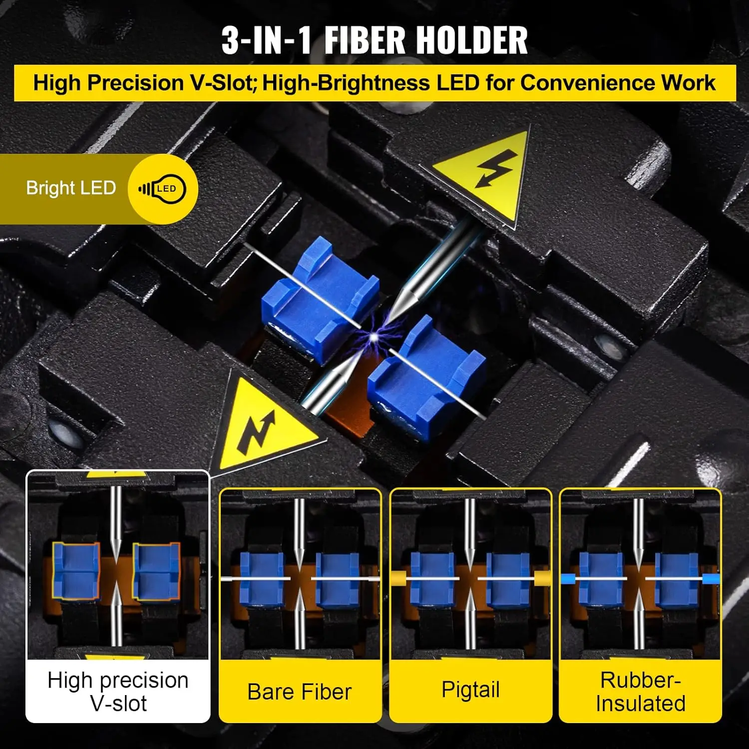 Kit de emenda de fusão de fibra óptica com foco automático A-80S FTTH 5 polegadas.