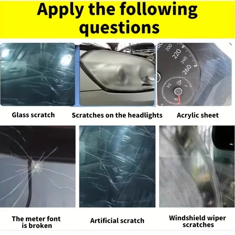 شمع إصلاح الخدوش الزجاجي، مزيل خدوش طلاء نافذة السيارة سهل الاستخدام وخالي من البقايا، إزالة الخدوش العميق، طلاء واقي #3