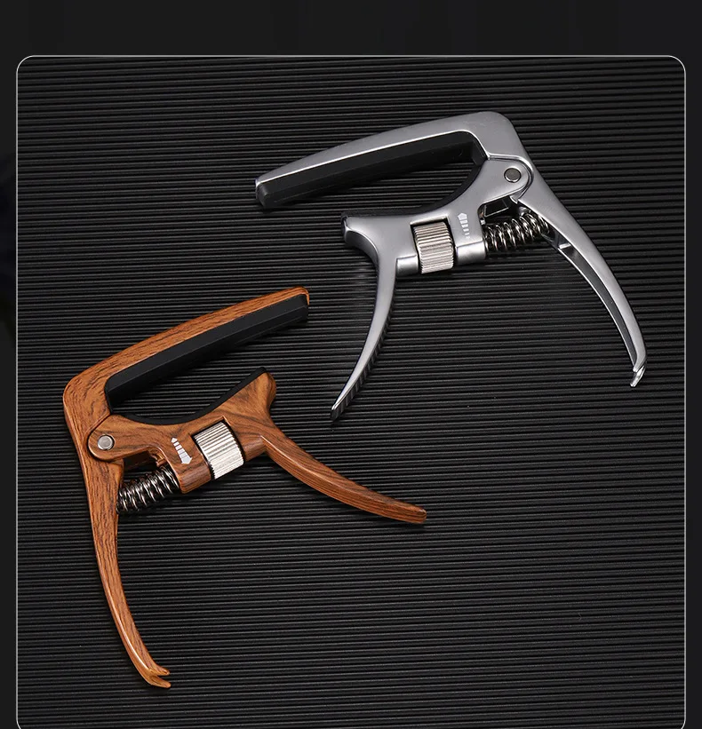AROMA AC-30 Wood & Silver Guitar Capo for Acoustic Electric Guitar Pressure Tension Adjustable Guitar Parts Accessories