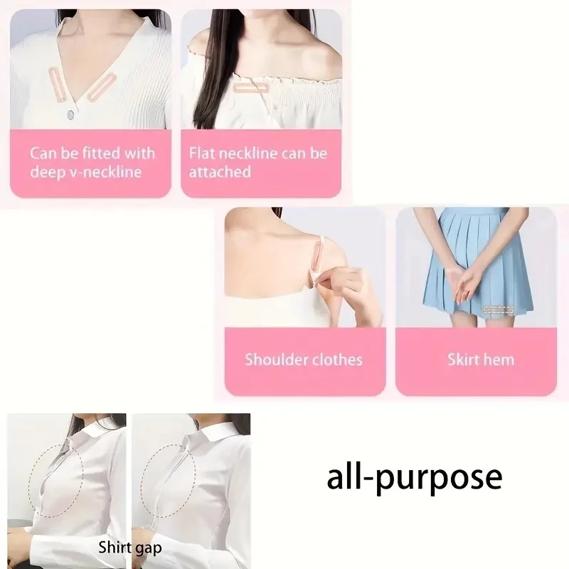 Invisible Anti-Slip Stickers Safe Body Double Sided Tape Dress Shirt Skin Adhesive Sticker Strips Anti-naked Clear Lingerie Tape image 6