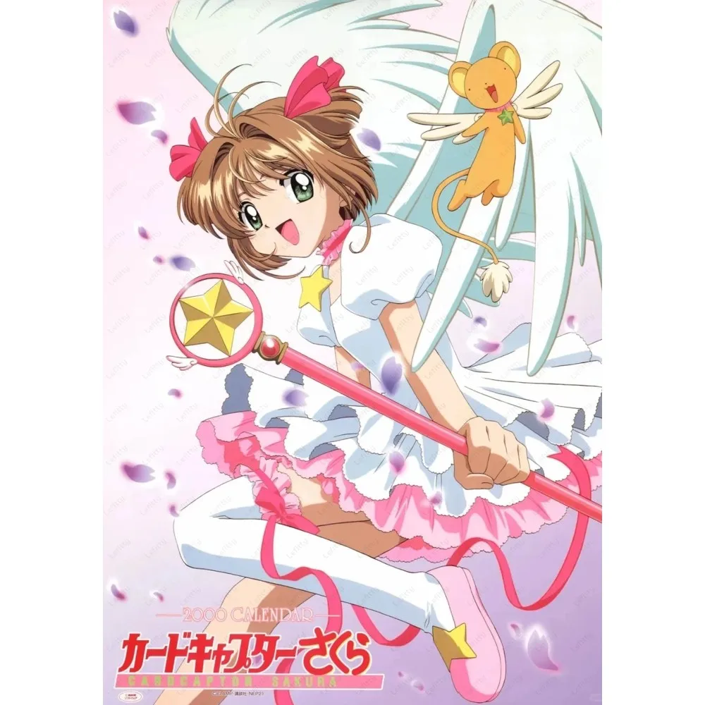 C-Card CaptorS S-Sakura Kawaii Pink Girl Poster Sticky Wall Art Printing Wasserdicht Home Living Bed Room Bar Ästhetisches Dekor – Detail 6