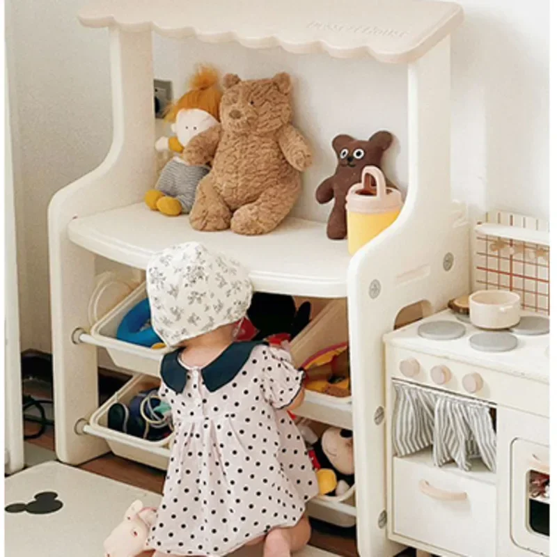 Simple Children\'s Toys Storage Rack Baby Picture Book Sorting Box Multi-layer Household Storage Cabinet Living Room Bookshelf