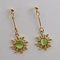 individuality Traditional Golden Gem Sun Earrings, Summer, Celestial Charm Earrings, Gifts for her Women's fashion jewelry