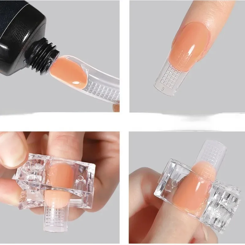 Przezroczyste Akrylowe Klipsy do Paznokci Końcówki Klipsy do Palców Żelowy Lakier do Paznokci Przedłużanie Lampy UV Narzędzia do Manicure Artystycznego