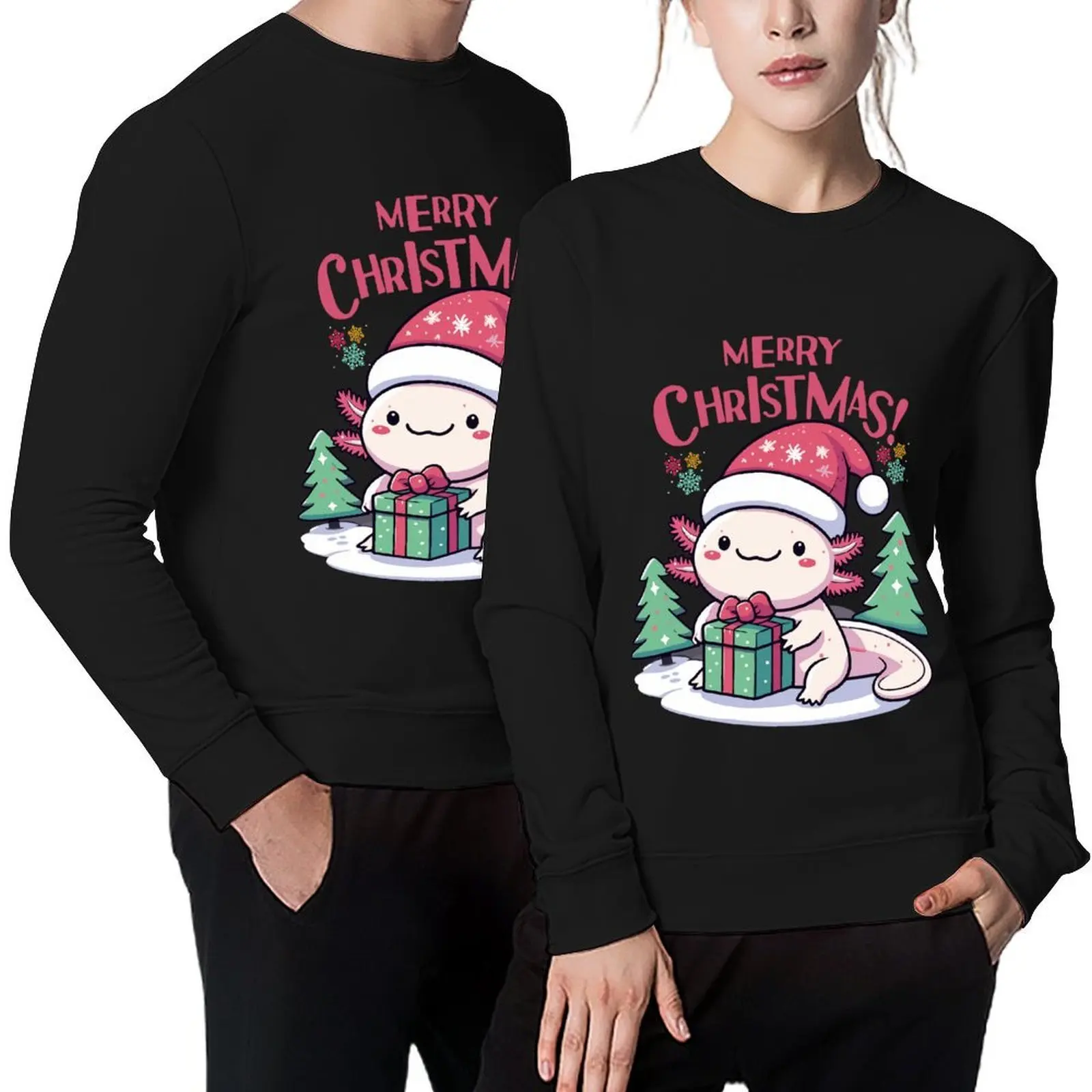 

Axolotl Christmas - Cute Kawaii Axolotl Christmas Pullover mens designer clothes mens clothing new in hoodies & sweat-shirt