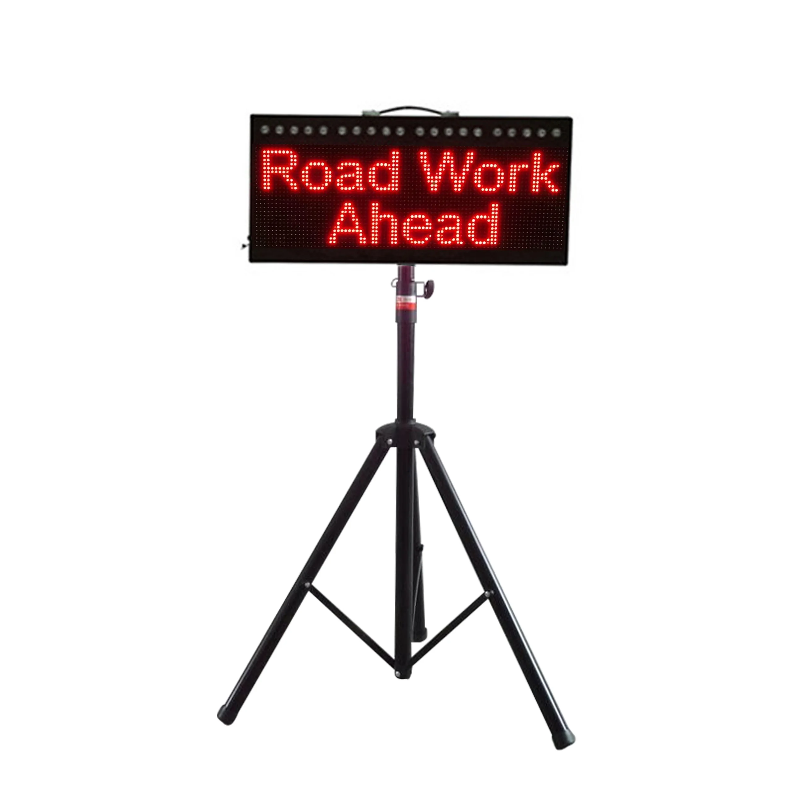 Solar-Powered Wall-Mounted LED Screen Replaceable Charging Remote Control Content Switching Steady On/Flashing Traffic Warning