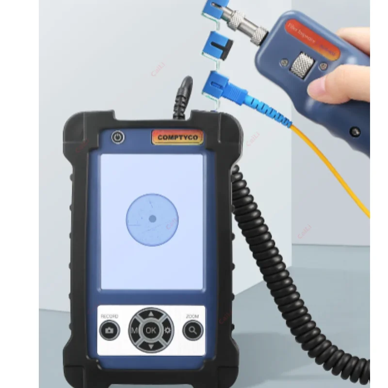 Probe Mikroskop Inspeksi Serat Optik AUA-400, Probe Video Optik Ujung Serat untuk Kompatibilitas Jaringan GSM SC/FC/ST/LC