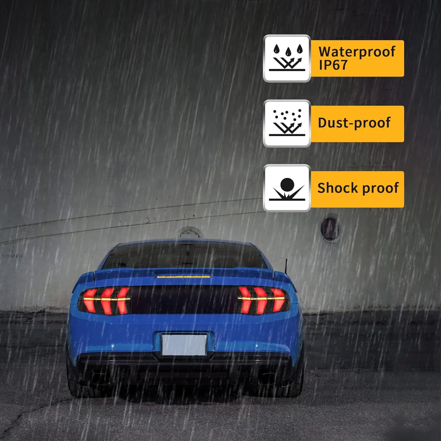 Светодиодные задние фонари, совместимые с Ford Mustang 2010 2011 2012, с последовательным янтарным указателем поворота, дымом, пассажиром и драйвером Sid