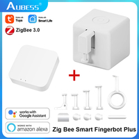 Aubess ZigBee Fingerbot Toolpack Tuya WiFi Smart Bluetooth Fingerbot Switch Button Pusher Smart Life App Voice Control Gateway