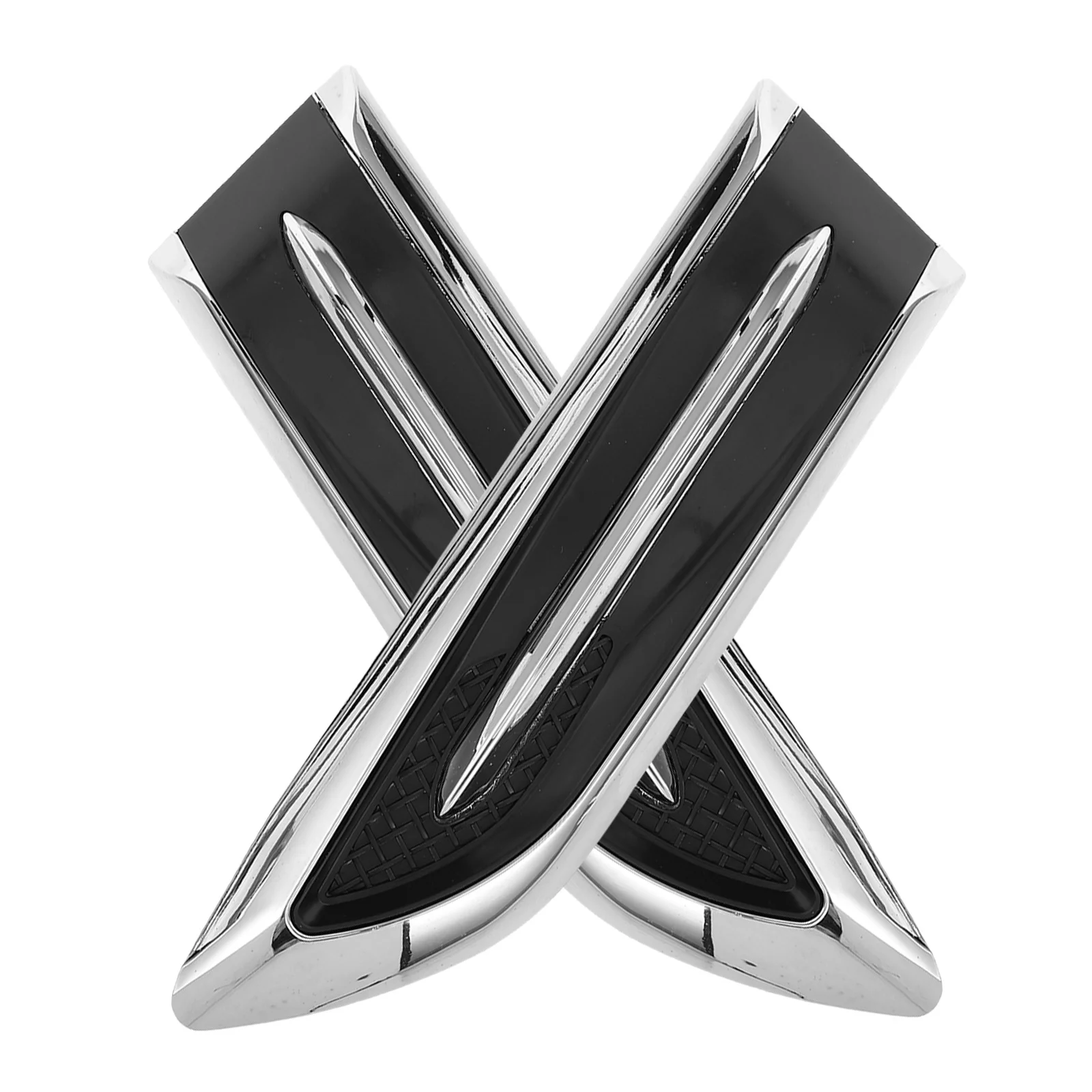 

2pcs Car Side Sticker Decorative Auto Hood Vent Cover Electroplating Uv Resistant Easy Install Universal Fit Vehicle Hood Vent