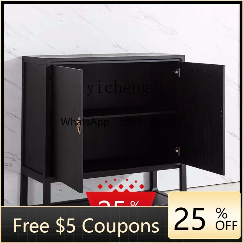 

AA New Chinese side cabinet solid wood decorative living room entrance wine cabinet office storage cabinet