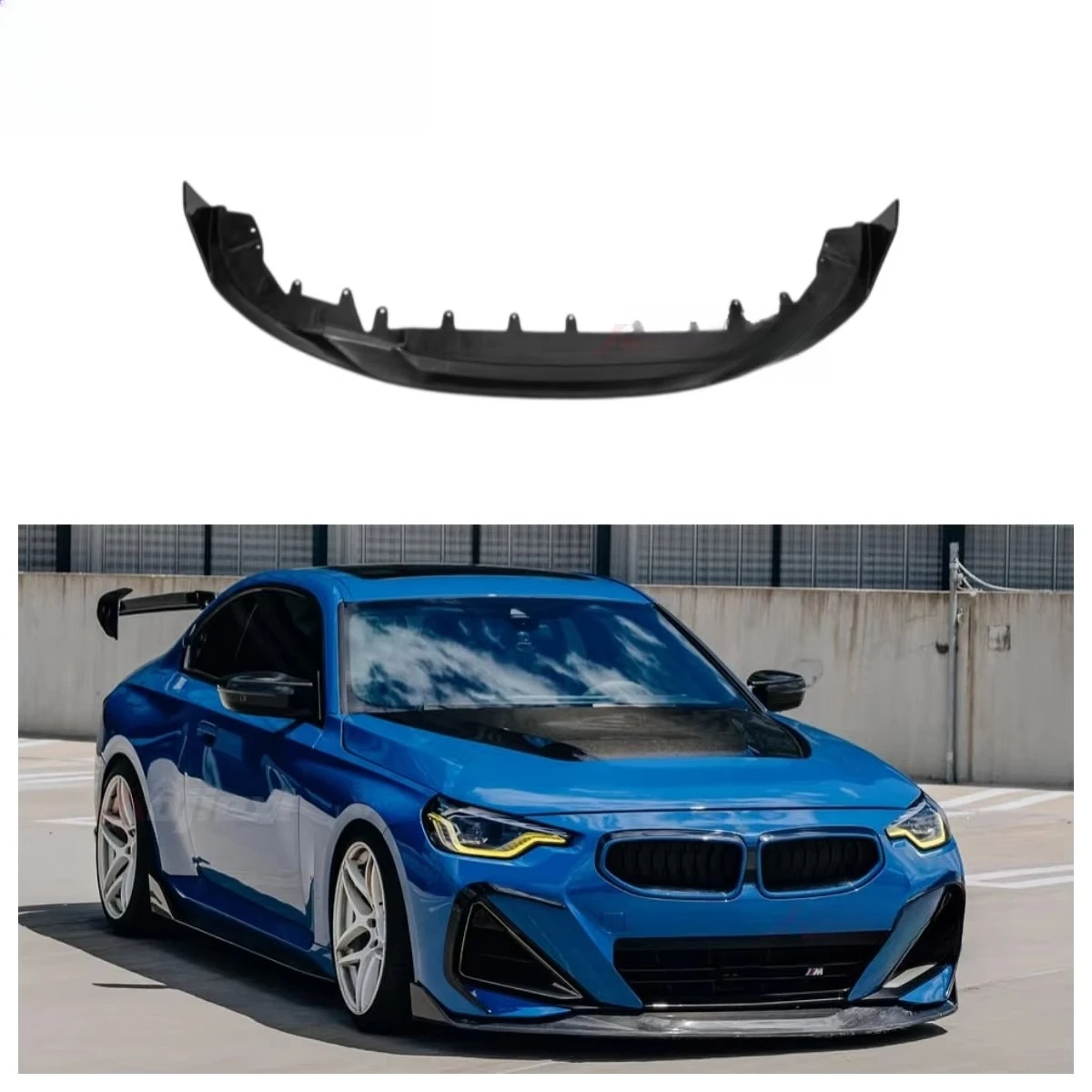 Dry Carbon Fiber Front Lip for BMW 2 Series G42 M240i Coupe 2023+ Upgrade Front Bumper Spliter Spoiler Lip Body Kit