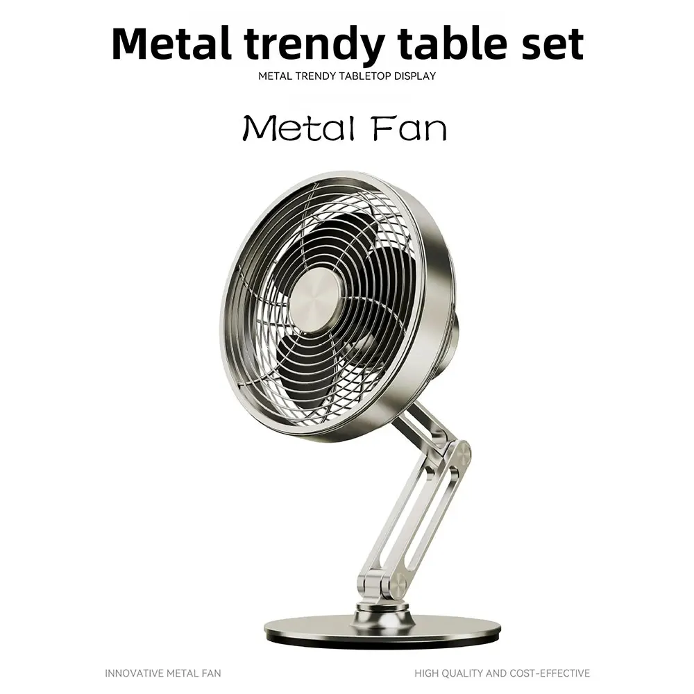 

Mave Desktop Metal Support Fan Rechargeable Office Dormitory Fan with 360° Rotation Foldable Design for Portable Circulation Fan
