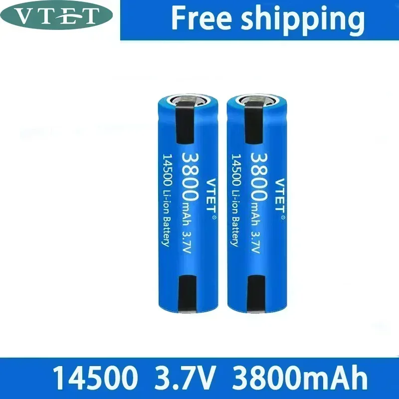 New 3.7V AA 3800mh Battery 14500 Lithium Ion Battery, with Welding, for Electric Toothbrush,Barber,Razor, Rechargeable Battery