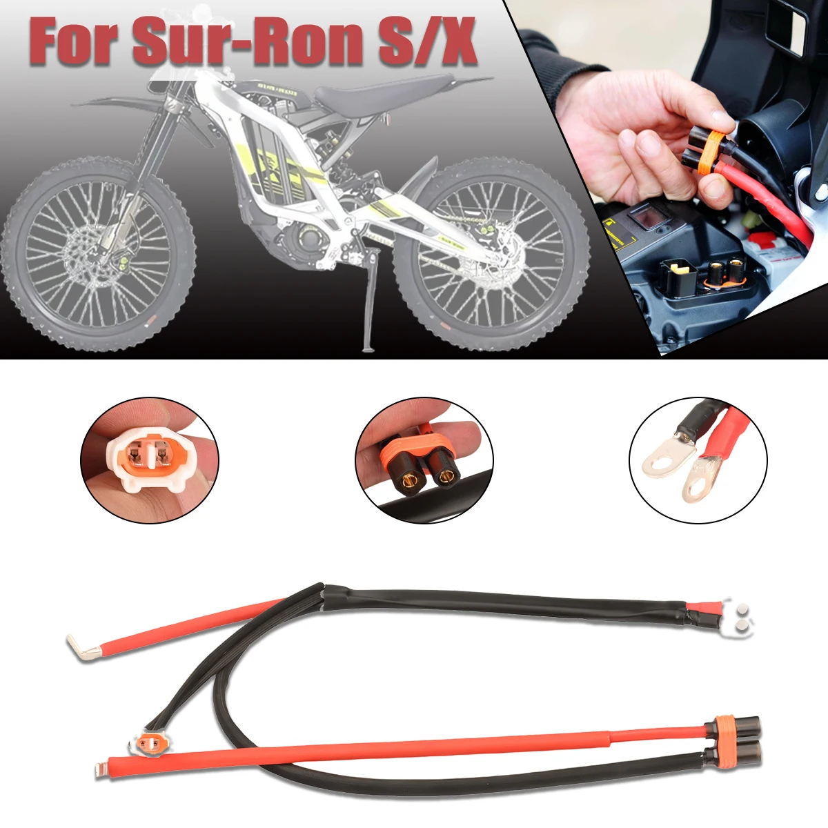

Main Battery Cable For Surron Lightbee light bee S/X Power Cord Connector Wiring Motorcycle Resistant Parts Electric Dirt Bike